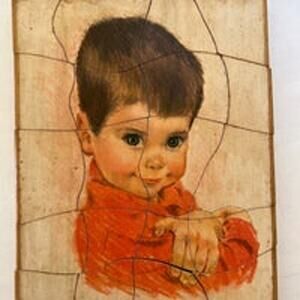 Vintage handmade wooden puzzle 1960s